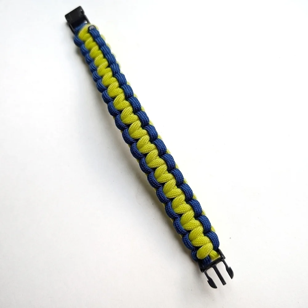 PARACHUTE Cord Rope Bracelet Yellow Blue Camping Boating
